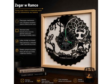 Hollow Knight Zegar Ścienny Płyta Winylowa Nowoczesny Dekoracyjny Na Prezent Urodziny