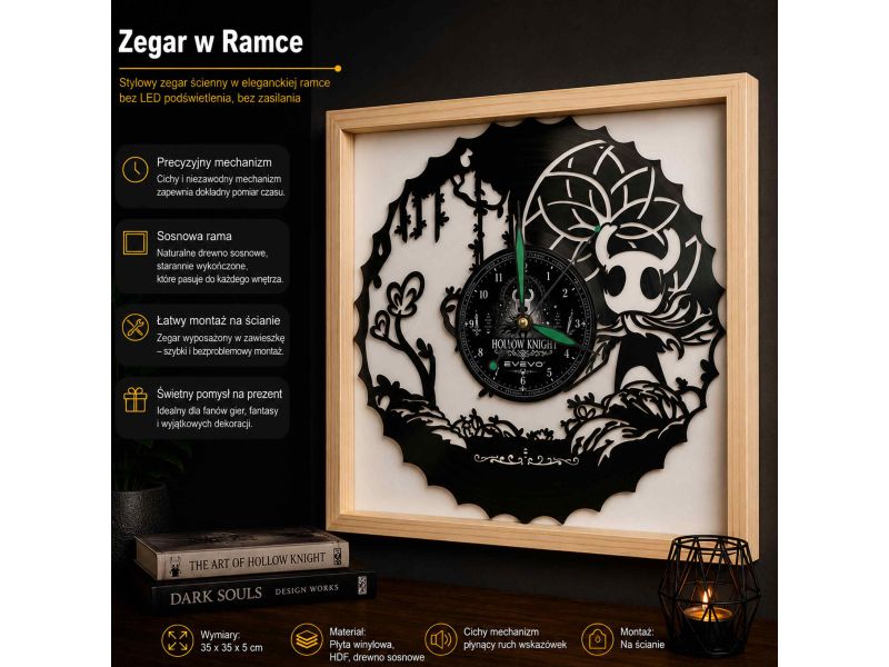 Hollow Knight Zegar Ścienny Płyta Winylowa Nowoczesny Dekoracyjny Na Prezent Urodziny