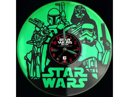 STAR WARS ZEGAR ŚCIENNY GWIEZDNE WOJNY PŁYTA WINYLOWA DLA NIEJ DLA NIEGO UPOMINEK PREZENT URODZINY EVEVO EVEVO.PL W0005