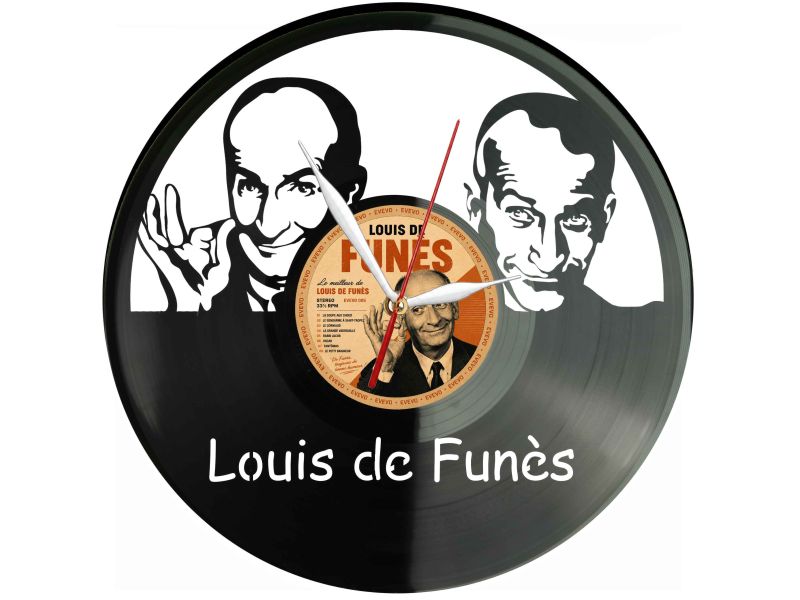 Louis de Funès Winyl Zegar Ścienny Płyta Winylowa Unikalna Dekoracja Dla Fanów Muzyki Prezent Upominek Gift EVEVO F0005