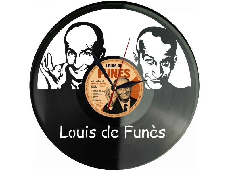 Louis de Funès Winyl Zegar Ścienny Płyta Winylowa Unikalna Dekoracja Dla Fanów Muzyki Prezent Upominek Gift EVEVO F0005