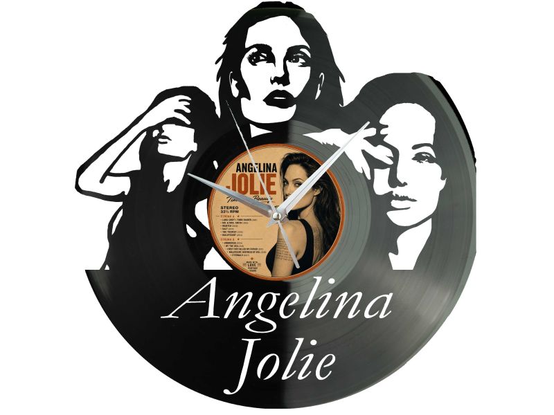 Angelina Jolie Winyl Zegar Ścienny Płyta Winylowa Unikalna Dekoracja Dla Fanów Muzyki Prezent Upominek Gift EVEVO F0006