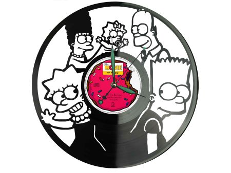 The Simpsons Winyl Zegar Ścienny Płyta Winylowa Unikalna Dekoracja Dla Fanów Muzyki Prezent Upominek Gift EVEVO F0008