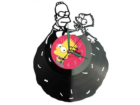 The Simpsons Winyl Zegar Ścienny Płyta Winylowa Unikalna Dekoracja Dla Fanów Muzyki Prezent Upominek Gift EVEVO F0010