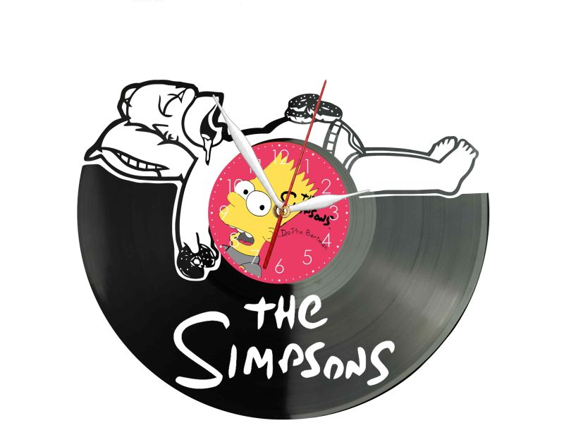 The Simpsons Winyl Zegar Ścienny Płyta Winylowa Unikalna Dekoracja Dla Fanów Muzyki Prezent Upominek Gift EVEVO F0011