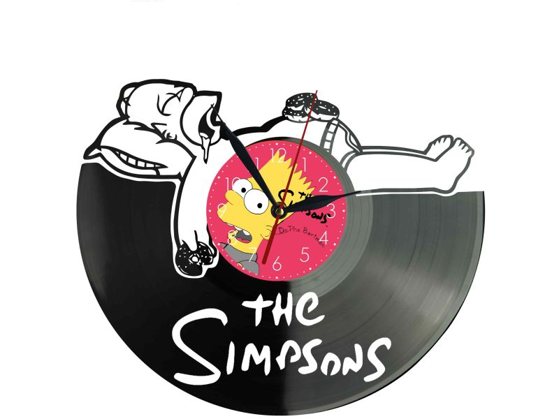 The Simpsons Winyl Zegar Ścienny Płyta Winylowa Unikalna Dekoracja Dla Fanów Muzyki Prezent Upominek Gift EVEVO F0011