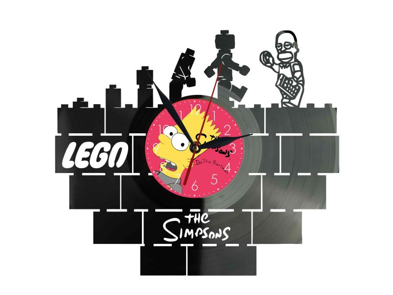 The Simpsons Winyl Zegar Ścienny Płyta Winylowa Unikalna Dekoracja Dla Fanów Muzyki Prezent Upominek Gift EVEVO F0012