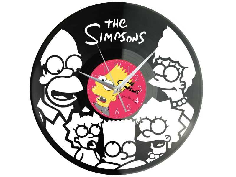The Simpsons Winyl Zegar Ścienny Płyta Winylowa Unikalna Dekoracja Dla Fanów Muzyki Prezent Upominek Gift EVEVO F0014