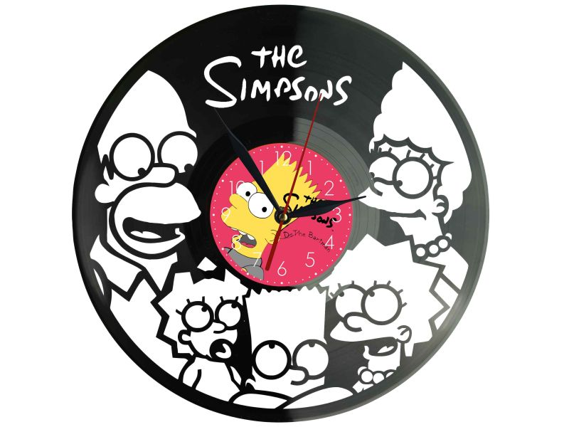 The Simpsons Winyl Zegar Ścienny Płyta Winylowa Unikalna Dekoracja Dla Fanów Muzyki Prezent Upominek Gift EVEVO F0014
