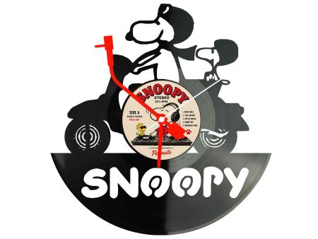 Snoopy Winyl Zegar Ścienny Płyta Winylowa Unikalna Dekoracja Dla Fanów Muzyki Prezent Upominek Gift EVEVO F0015
