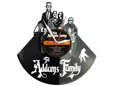 Addams Family Winyl Zegar Ścienny Płyta Winylowa Unikalna Dekoracja Dla Fanów Muzyki Prezent Upominek Gift EVEVO F0017