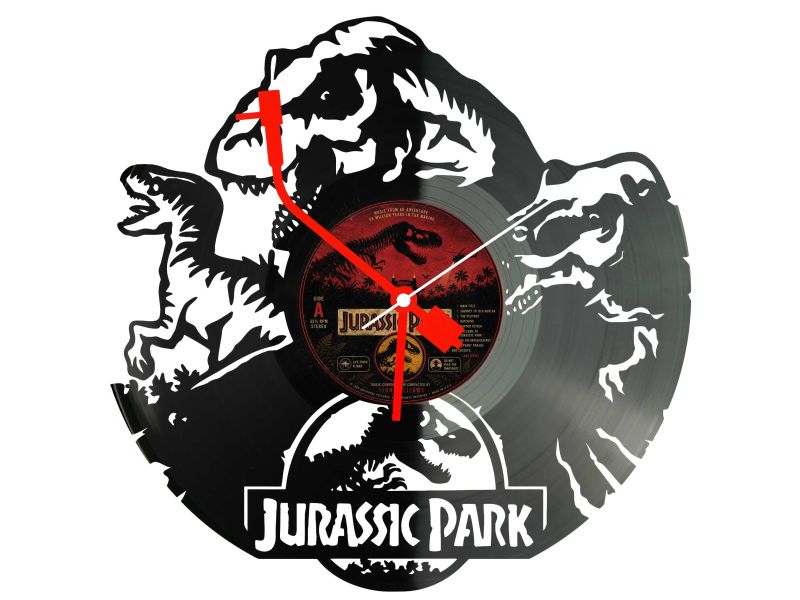 Jurassic Park Winyl Zegar Ścienny Płyta Winylowa Unikalna Dekoracja Dla Fanów Muzyki Prezent Upominek Gift EVEVO F0024