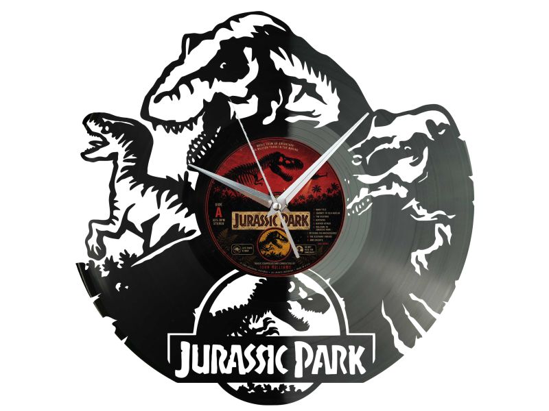 Jurassic Park Winyl Zegar Ścienny Płyta Winylowa Unikalna Dekoracja Dla Fanów Muzyki Prezent Upominek Gift EVEVO F0024