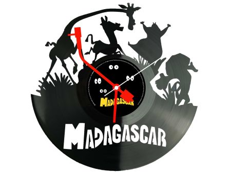 Madagaskar Winyl Zegar Ścienny Płyta Winylowa Unikalna Dekoracja Dla Fanów Muzyki Prezent Upominek Gift EVEVO F0026