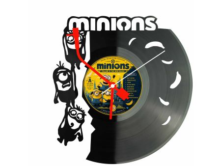 Minions Minionki Winyl Zegar Ścienny Płyta Winylowa Unikalna Dekoracja Dla Fanów Muzyki Prezent Upominek Gift EVEVO F0027