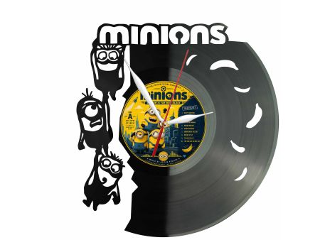 Minions Minionki Winyl Zegar Ścienny Płyta Winylowa Unikalna Dekoracja Dla Fanów Muzyki Prezent Upominek Gift EVEVO F0027