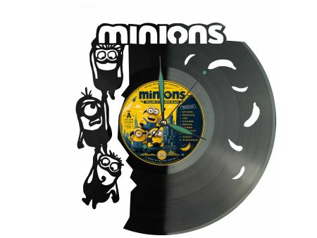 Minions Minionki Winyl Zegar Ścienny Płyta Winylowa Unikalna Dekoracja Dla Fanów Muzyki Prezent Upominek Gift EVEVO F0027