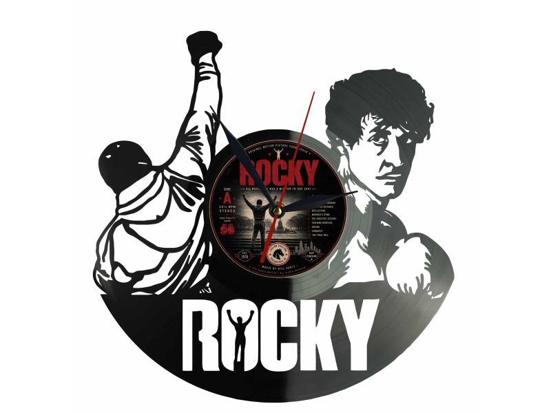 Rocky Winyl Zegar Ścienny Płyta Winylowa Unikalna Dekoracja Dla Fanów Muzyki Prezent Upominek Gift EVEVO F0028