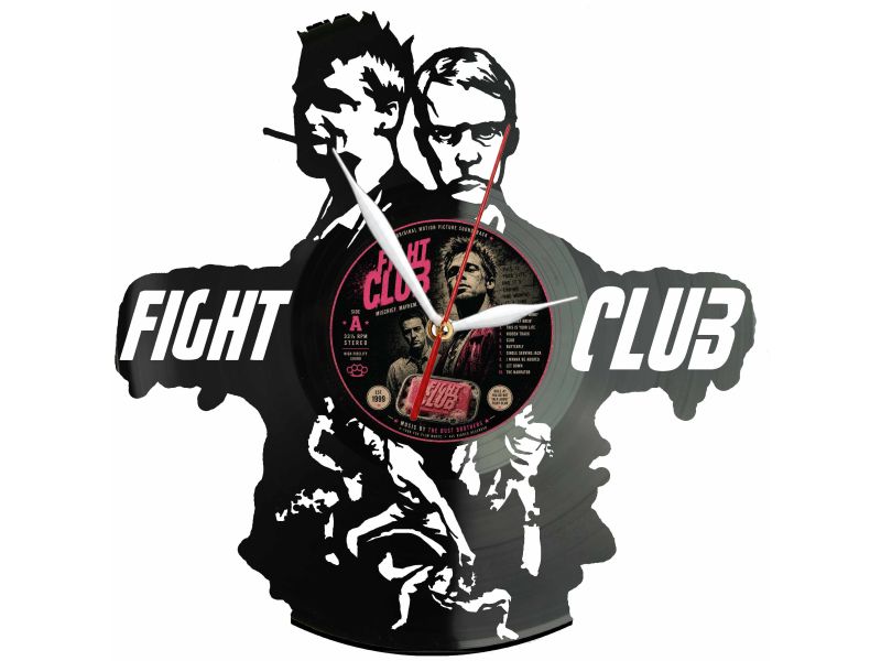 Fight Club Podziemny krąg Winyl Zegar Ścienny Płyta Winylowa Unikalna Dekoracja Dla Fanów Prezent Upominek Gift EVEVO F0031