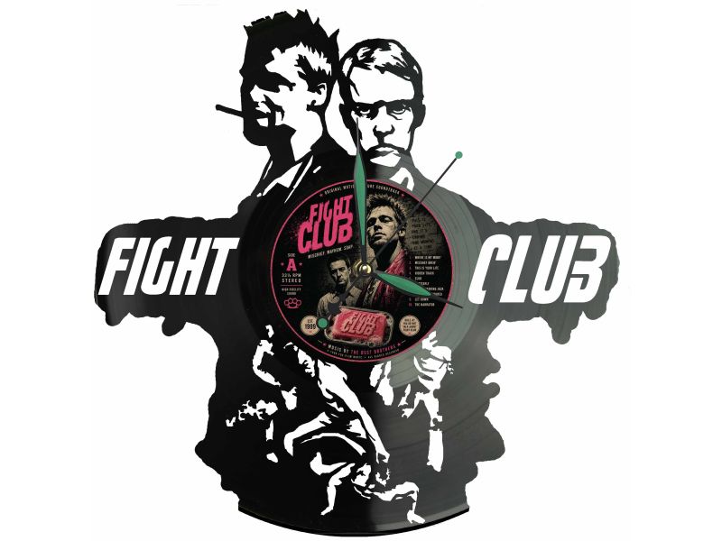 Fight Club Podziemny krąg Winyl Zegar Ścienny Płyta Winylowa Unikalna Dekoracja Dla Fanów Prezent Upominek Gift EVEVO F0031
