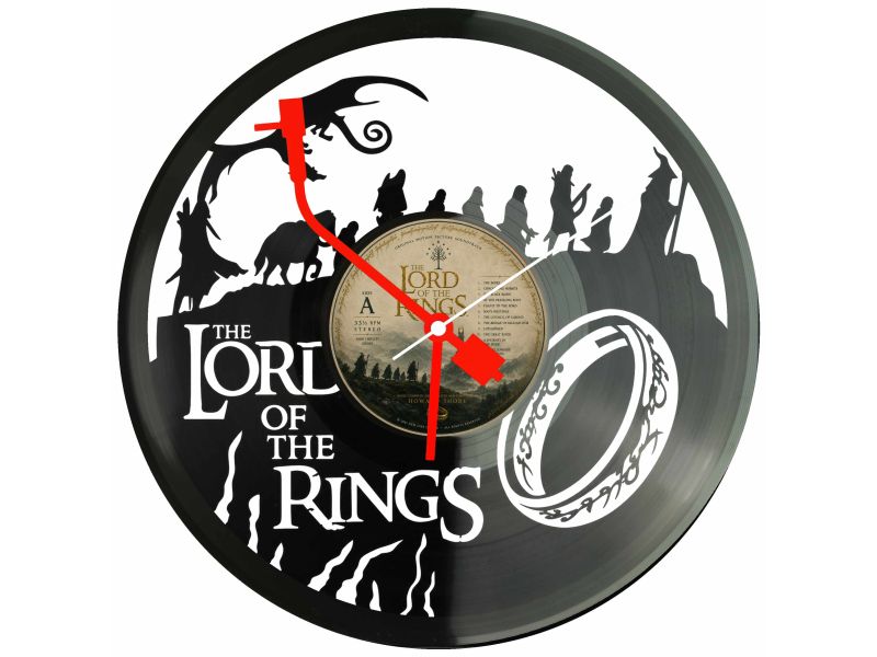 The Lord of The Rings Winyl Zegar Ścienny Płyta Winylowa Unikalna Dekoracja Dla Fanów Muzyki Prezent Upominek Gift EVEVO F0032