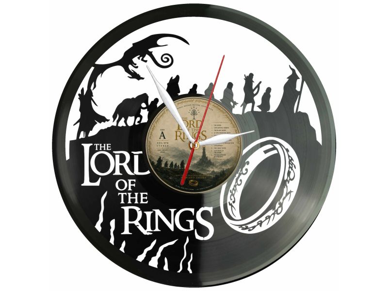 The Lord of The Rings Winyl Zegar Ścienny Płyta Winylowa Unikalna Dekoracja Dla Fanów Muzyki Prezent Upominek Gift EVEVO F0032