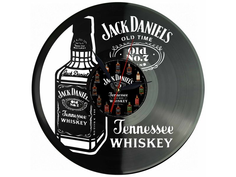 Jack Daniel's Winyl Zegar Ścienny Płyta Winylowa Unikalna Dekoracja Dla Fanów Muzyki Prezent Upominek Gift EVEVO F0034