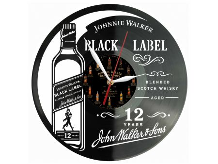 Johnnie Walker Winyl Zegar Ścienny Płyta Winylowa Unikalna Dekoracja Dla Fanów Muzyki Prezent Upominek Gift EVEVO F0042