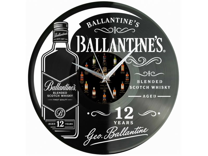 Ballantine's Winyl Zegar Ścienny Płyta Winylowa Unikalna Dekoracja Dla Fanów Muzyki Prezent Upominek Gift EVEVO F0043