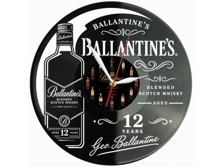 Ballantine's Winyl Zegar Ścienny Płyta Winylowa Unikalna Dekoracja Dla Fanów Muzyki Prezent Upominek Gift EVEVO F0043