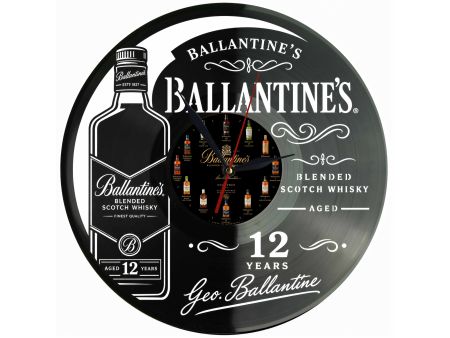 Ballantine's Winyl Zegar Ścienny Płyta Winylowa Unikalna Dekoracja Dla Fanów Muzyki Prezent Upominek Gift EVEVO F0043
