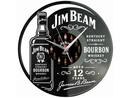 Jim Beam Winyl Zegar Ścienny Płyta Winylowa Unikalna Dekoracja Dla Fanów Muzyki Prezent Upominek Gift EVEVO F0045