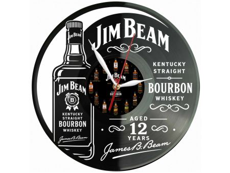 Jim Beam Winyl Zegar Ścienny Płyta Winylowa Unikalna Dekoracja Dla Fanów Muzyki Prezent Upominek Gift EVEVO F0045