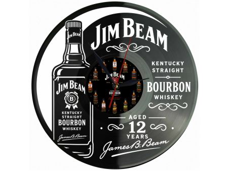 Jim Beam Winyl Zegar Ścienny Płyta Winylowa Unikalna Dekoracja Dla Fanów Muzyki Prezent Upominek Gift EVEVO F0045
