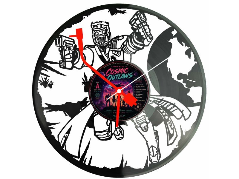 Guardians of the Galaxy Strażnicy Galaktyki Winyl Zegar Ścienny Płyta Winylowa Unikalna Dekoracja Prezent Upominek EVEVO F0048