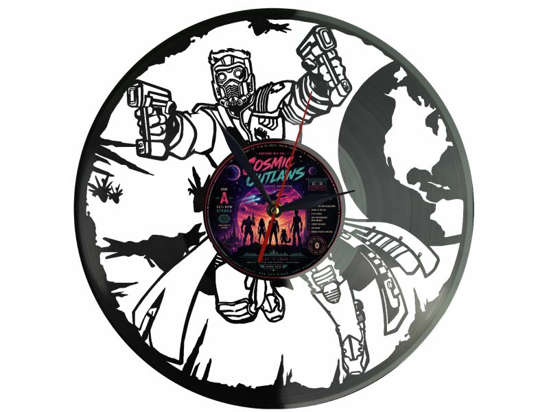 Guardians of the Galaxy Strażnicy Galaktyki Winyl Zegar Ścienny Płyta Winylowa Unikalna Dekoracja Prezent Upominek EVEVO F0048
