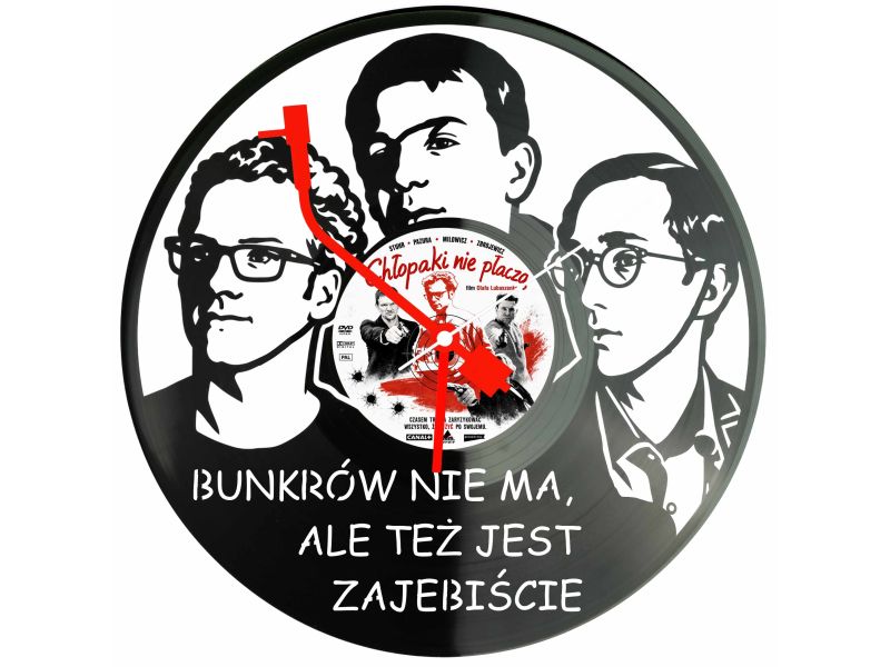 Chłopaki Nie Płaczą Winyl Zegar Ścienny Płyta Winylowa Unikalna Dekoracja Dla Fanów Prezent Upominek Gift EVEVO F0050