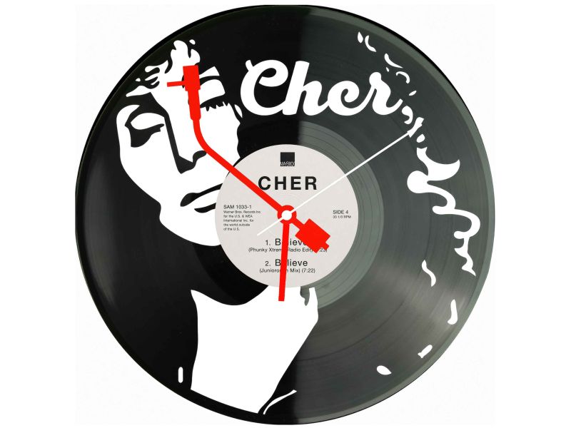 Cher Winyl Zegar Ścienny Płyta Winylowa Unikalna Dekoracja Dla Fanów Muzyki Prezent Upominek Gift EVEVO Z0149
