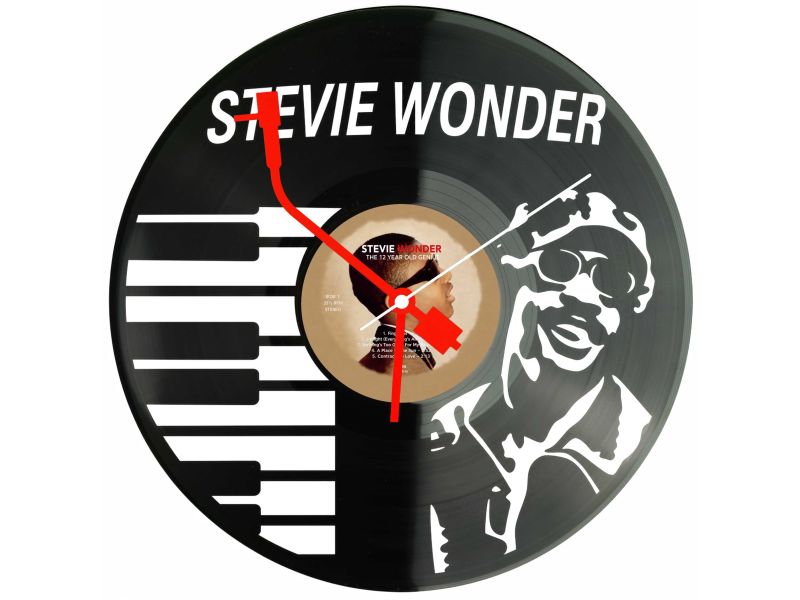 Stevie Wonder Winyl Zegar Ścienny Płyta Winylowa Unikalna Dekoracja Dla Fanów Muzyki Prezent Upominek Gift EVEVO Z0154