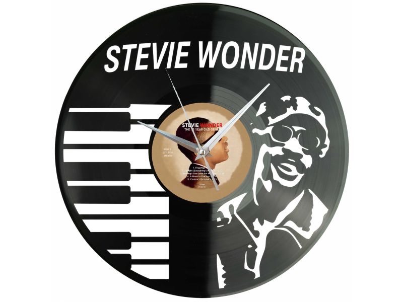Stevie Wonder Winyl Zegar Ścienny Płyta Winylowa Unikalna Dekoracja Dla Fanów Muzyki Prezent Upominek Gift EVEVO Z0154