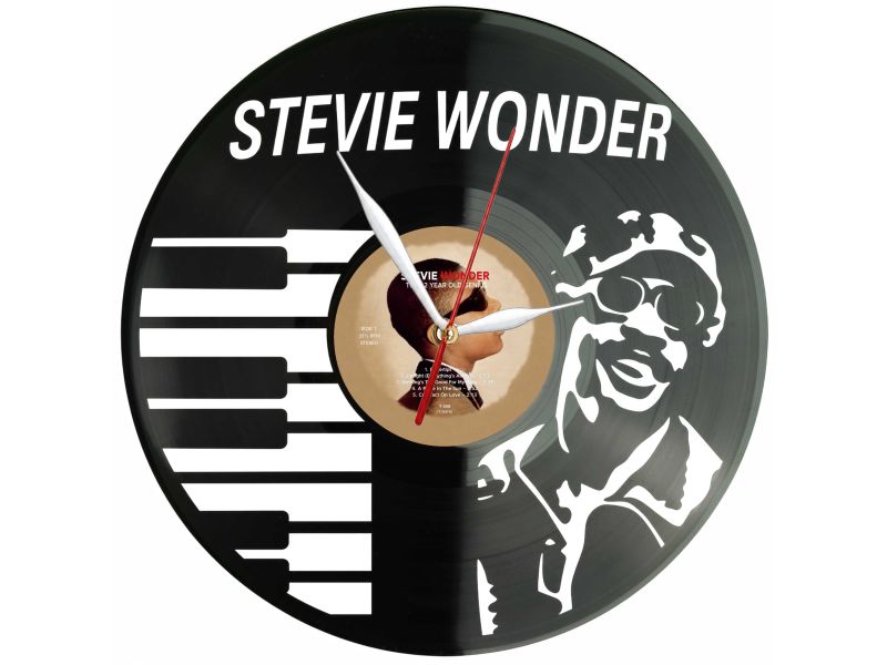 Stevie Wonder Winyl Zegar Ścienny Płyta Winylowa Unikalna Dekoracja Dla Fanów Muzyki Prezent Upominek Gift EVEVO Z0154