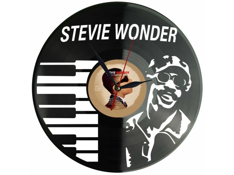 Stevie Wonder Winyl Zegar Ścienny Płyta Winylowa Unikalna Dekoracja Dla Fanów Muzyki Prezent Upominek Gift EVEVO Z0154