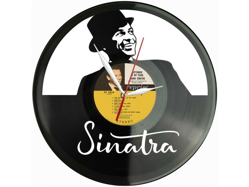 Sinatra Winyl Zegar Ścienny Płyta Winylowa Unikalna Dekoracja Dla Fanów Muzyki Prezent Upominek Gift EVEVO Z0170