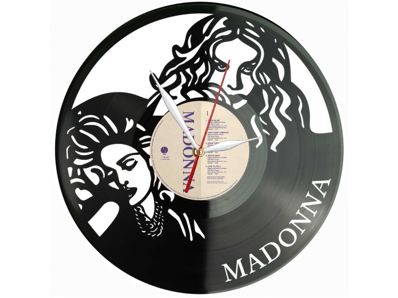 Madonna Winyl Zegar Ścienny Płyta Winylowa Unikalna Dekoracja Dla Fanów Muzyki Prezent Upominek Gift EVEVO Z0172
