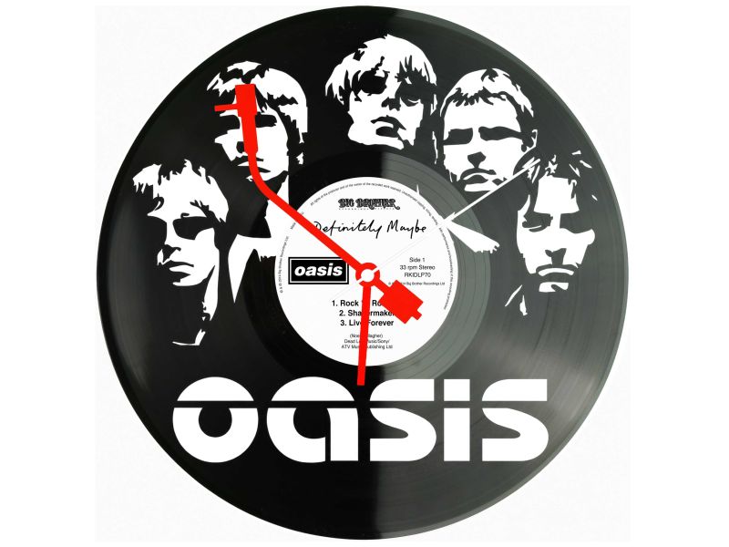 Oasis Winyl Zegar Ścienny Płyta Winylowa Unikalna Dekoracja Dla Fanów Muzyki Prezent Upominek Gift EVEVO Z0175