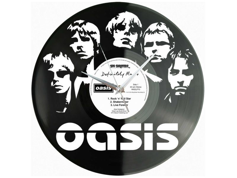 Oasis Winyl Zegar Ścienny Płyta Winylowa Unikalna Dekoracja Dla Fanów Muzyki Prezent Upominek Gift EVEVO Z0175