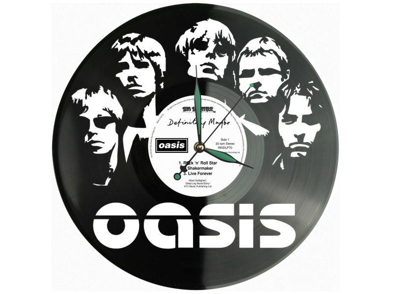 Oasis Winyl Zegar Ścienny Płyta Winylowa Unikalna Dekoracja Dla Fanów Muzyki Prezent Upominek Gift EVEVO Z0175