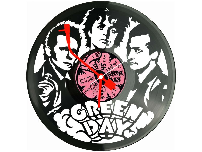 Green Day Winyl Zegar Ścienny Płyta Winylowa Unikalna Dekoracja Dla Fanów Muzyki Prezent Upominek Gift EVEVO Z0184