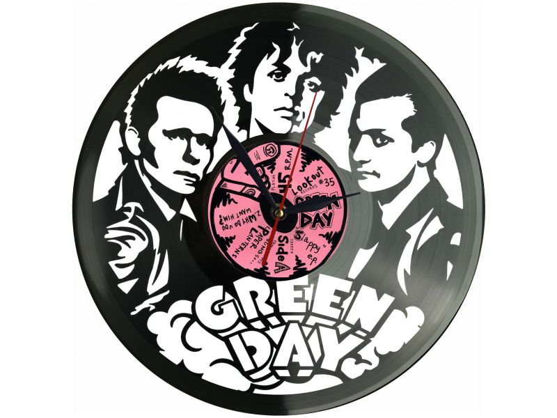 Green Day Winyl Zegar Ścienny Płyta Winylowa Unikalna Dekoracja Dla Fanów Muzyki Prezent Upominek Gift EVEVO Z0184