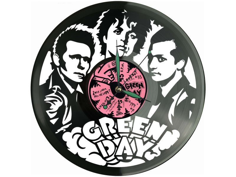 Green Day Winyl Zegar Ścienny Płyta Winylowa Unikalna Dekoracja Dla Fanów Muzyki Prezent Upominek Gift EVEVO Z0184